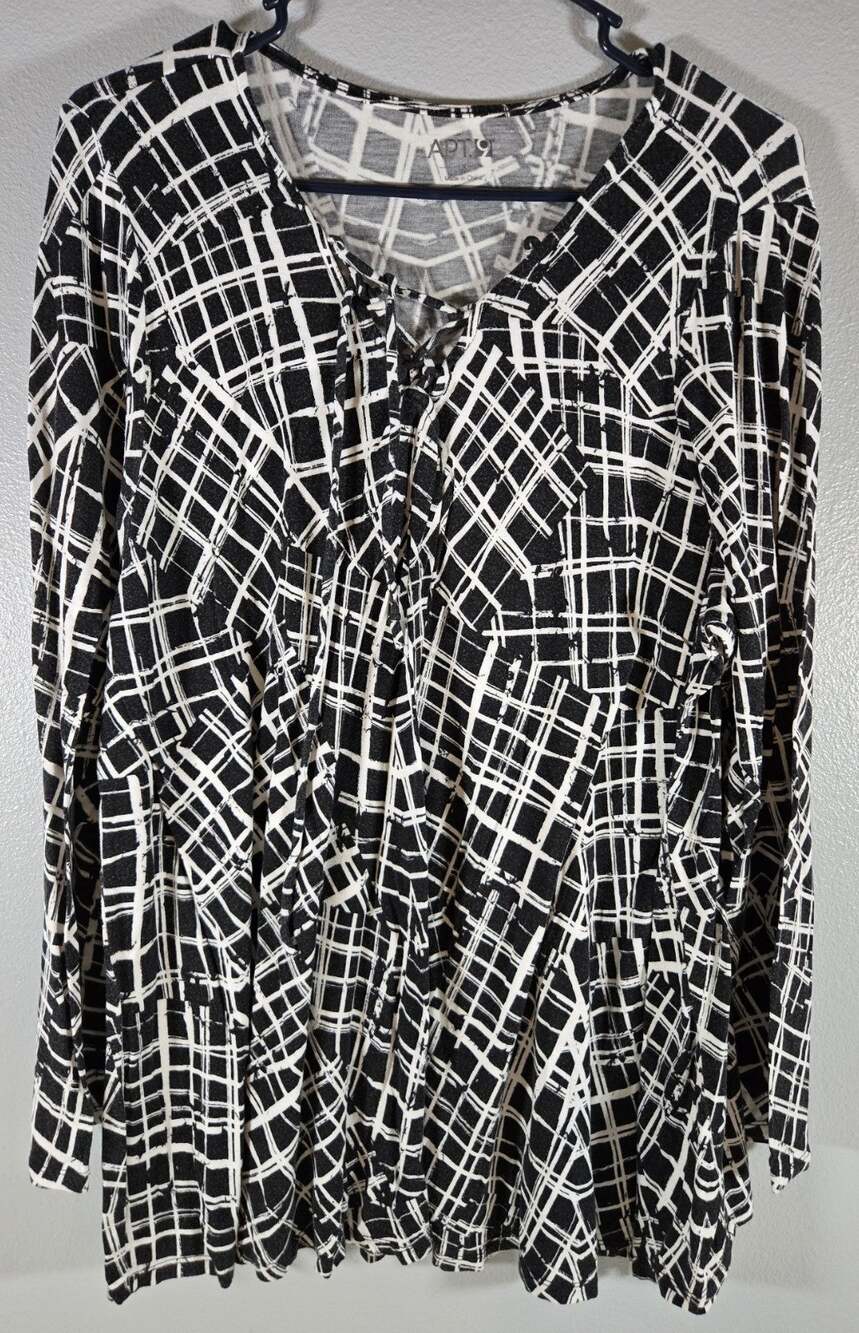 APT.9 Women's Multicolored Patterned Tunic Top Size 1X
